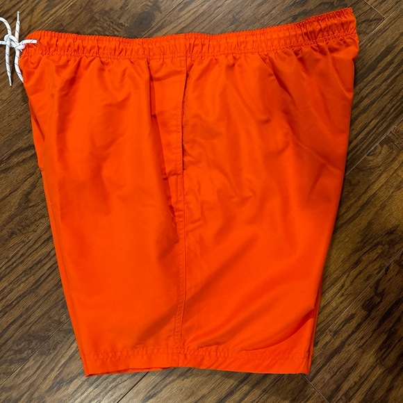 Boca Classics Mens Swim Shorts Orange Drawstring Pockets - Picture 3 of 7